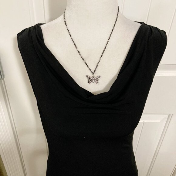 JESSICA Black sleeveless cowlneck shirt ~ Vintage XS SMALL MEDIUM goth tank top - Picture 4 of 14